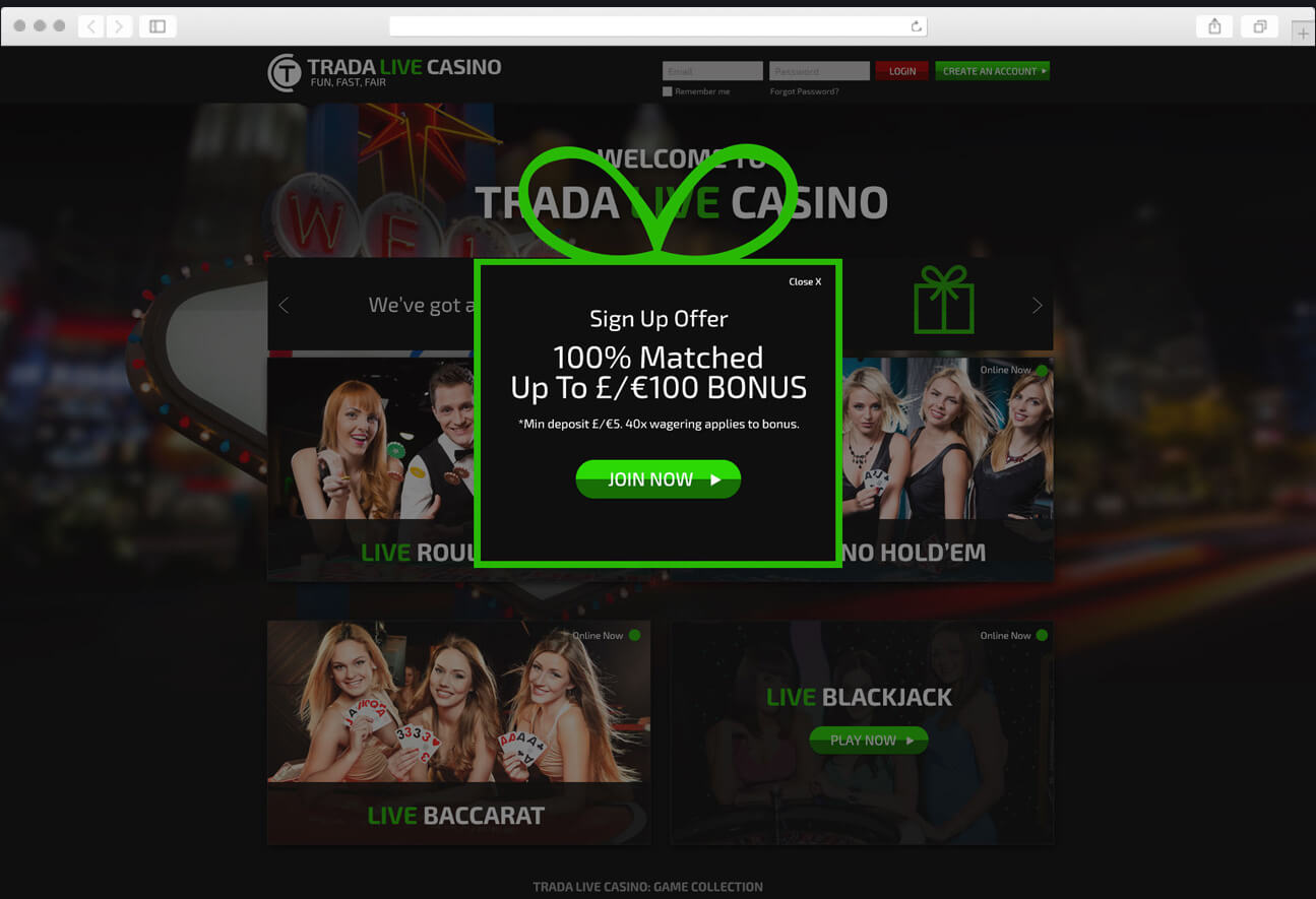 Promotion Design - Trada Live Casino