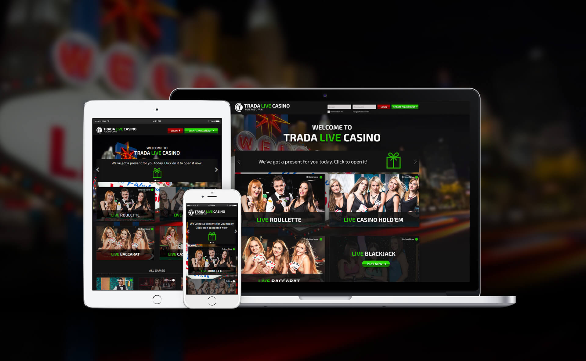 Responsive Web Design - Trada Live Casino